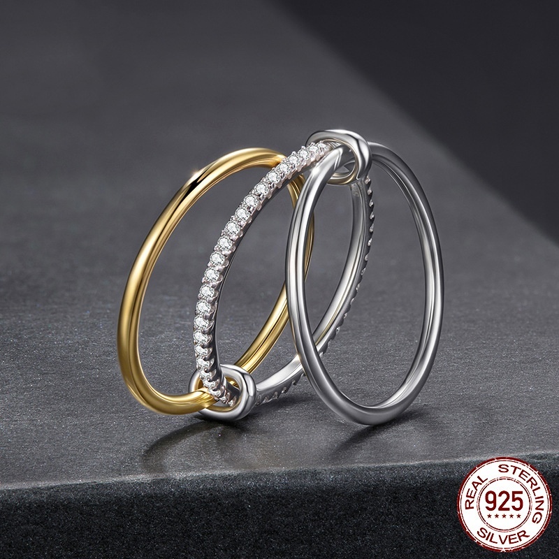 Trinity Moissanite Stack Ring - Image 3